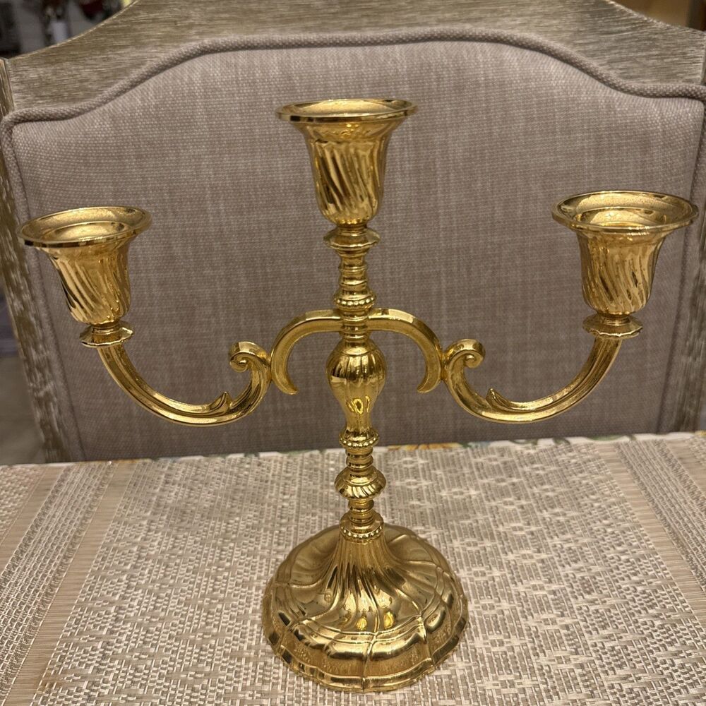 Fritz Nagel for BMF 3 Arm Candelabra, Made in 1950s West Germany, Baroque
